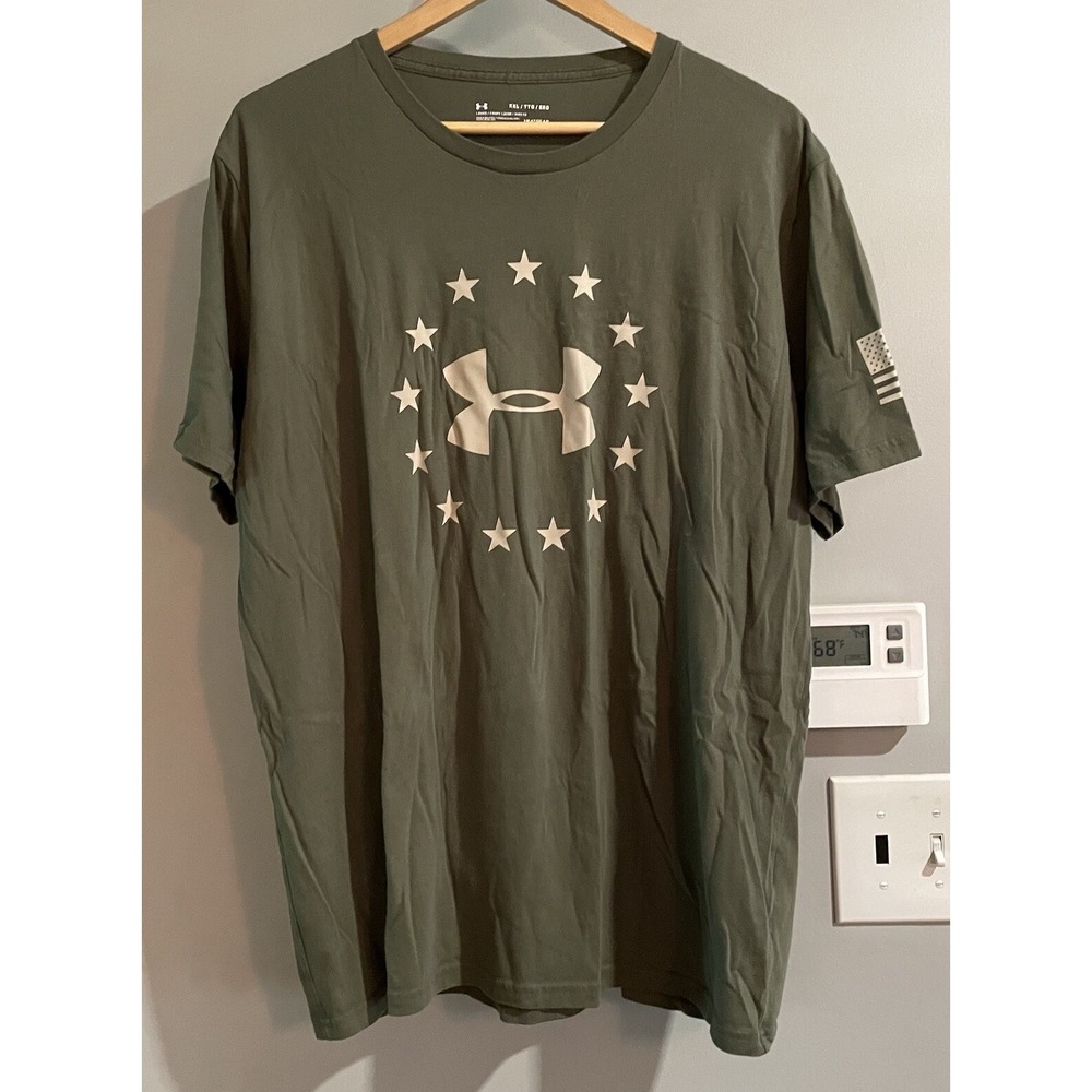 Under Armour Shirt Graphic Freedom Logo Performance Athletic Mens XXL